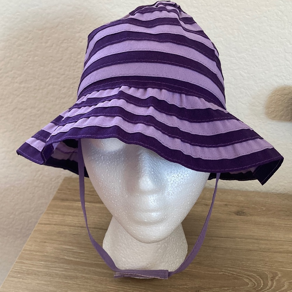 San Diego Hat Company Purple & Lavender Kids Striped Ribbon Bucket Hat